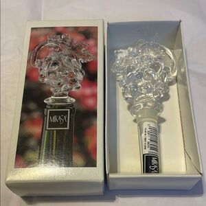 Mikasa Crystal Wine Bottle Stopper Grape Vine Fruit Collection Austria NEW w/Box
